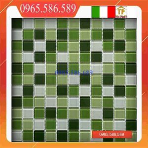Gạch Mosaic thuỷ tinh xanh rêu MH-2589
