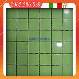 Gạch Mosaic thuỷ tinh màu rêu MST48092