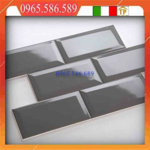 Gạch thanh mosaic vát cạnh xám sậm VINT02