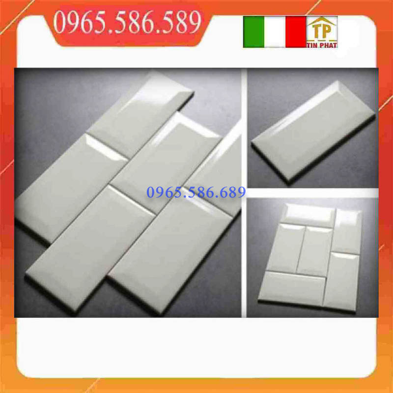 Gạch thanh mosaic vát cạnh trắng VINT10