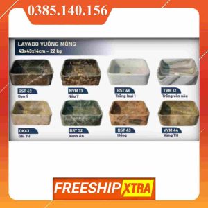 Chậu Lavabo đá Marbal tự nhiên vuông