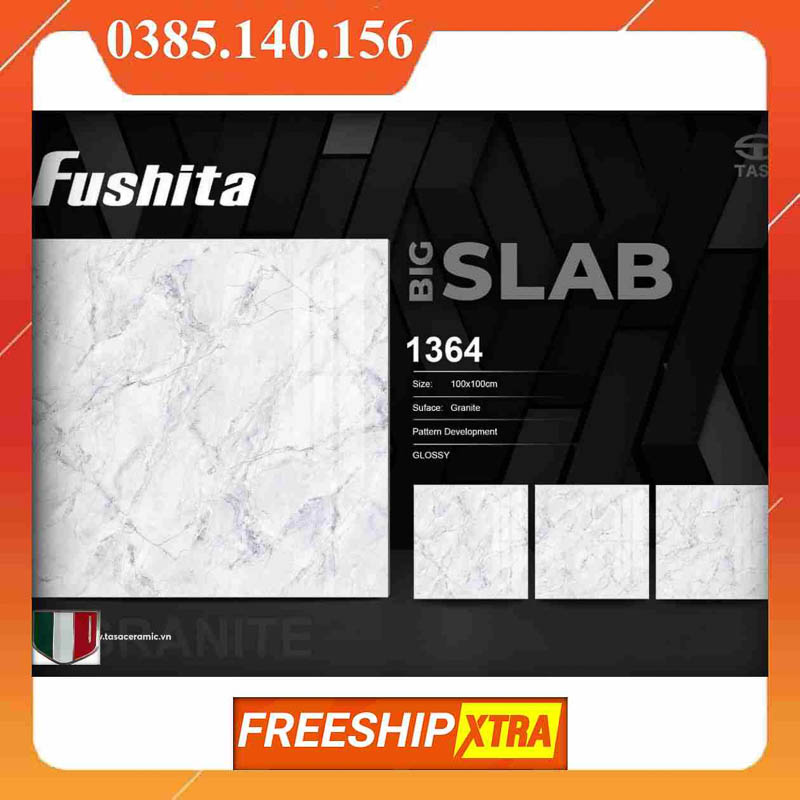 Gạch 1mx1m Fushita 1364 màu xám vân mây