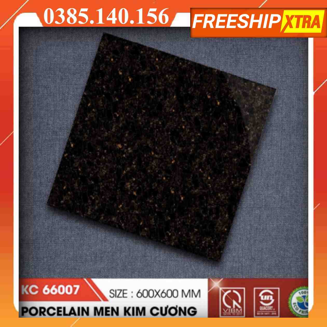Gạch 60x60 CMC KC-66007 đá hoa cương đen vân cam