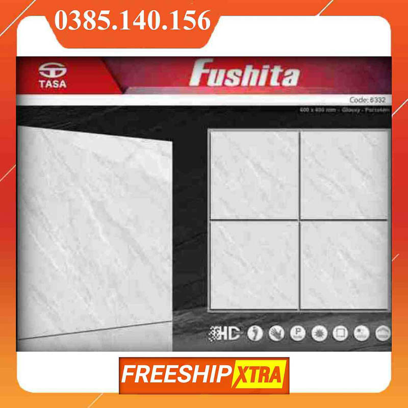 Gạch 60x60 Fushita 6332 đá bóng kính xám nhạt