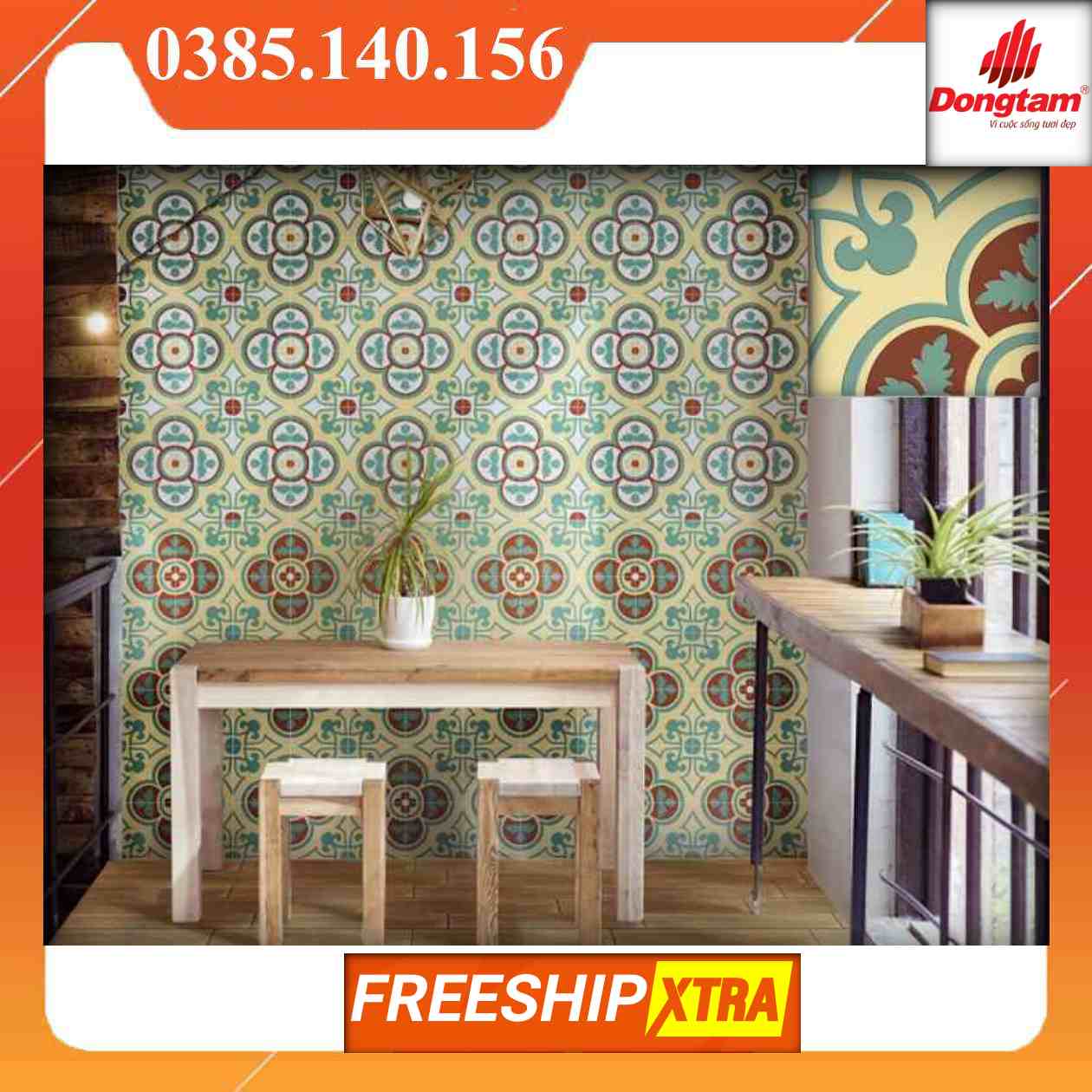 Gạch bông 20x20 Đồng Tâm GK026Q04