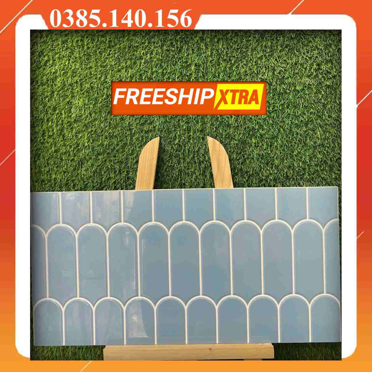 Gạch ốp 30x60 trang trí lông vũ xanh khoai môn VINTT30609