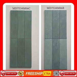 Gạch thanh mosaic 75x300 mm D7534M06B-MD7534M06C màu xanh