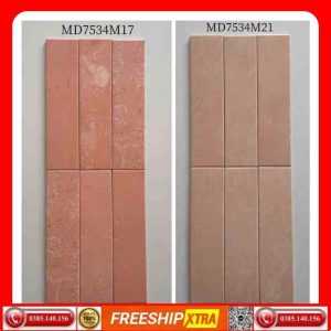 Gạch thanh mosaic 75x300 mm MD7534M17-MD7534M21 nâu đất