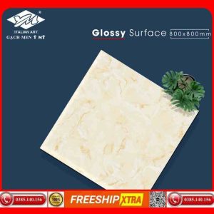 Gạch 80x80 Ý Mỹ Pierre Cardin P88009 vân mây màu vàng