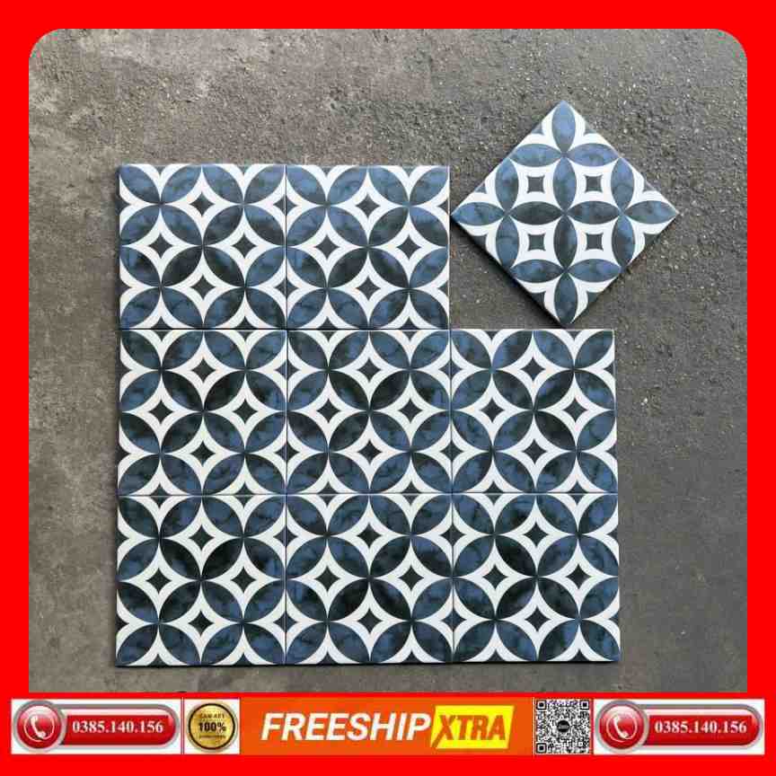 Gạch bông 20x20 màu đen trắng VIN2901