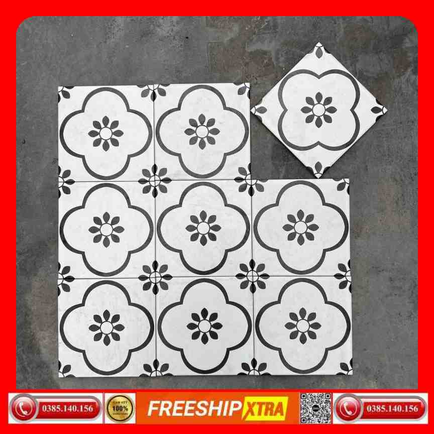 Gạch bông 20x20 màu đen trắng VINF2086