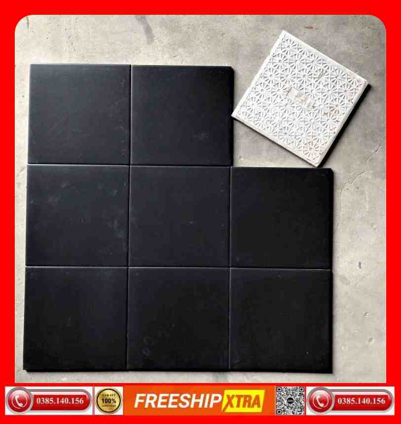 Gạch bông 20x20 màu đen mờ VIN207