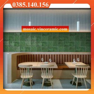 Gạch mosaic gốm 123x123 mm vuông VIN123G06 màu xanh rêu