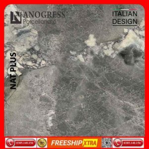 Gạch Italy 120x120 NANOGRESS NAT12010 vân đá xám mờ mịn