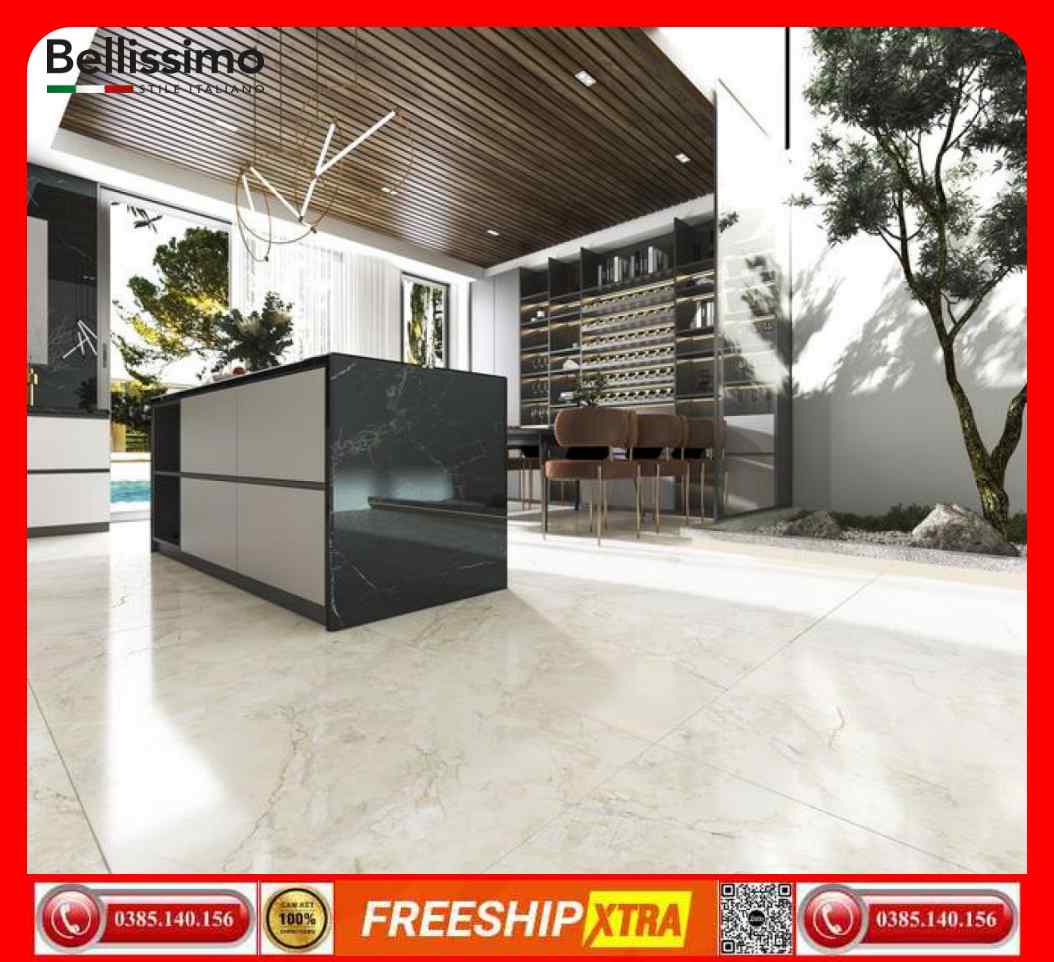 Gạch Italy 75x150 BELLISSIMO-BL15704SA màu vàng kem mịn