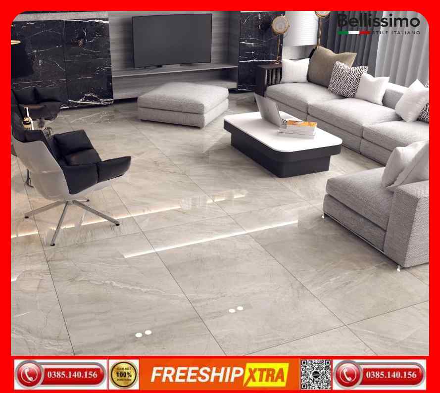 Gạch Italy 75x150 INTERCERAMIC-ICC15755F màu xám vân mây mịn