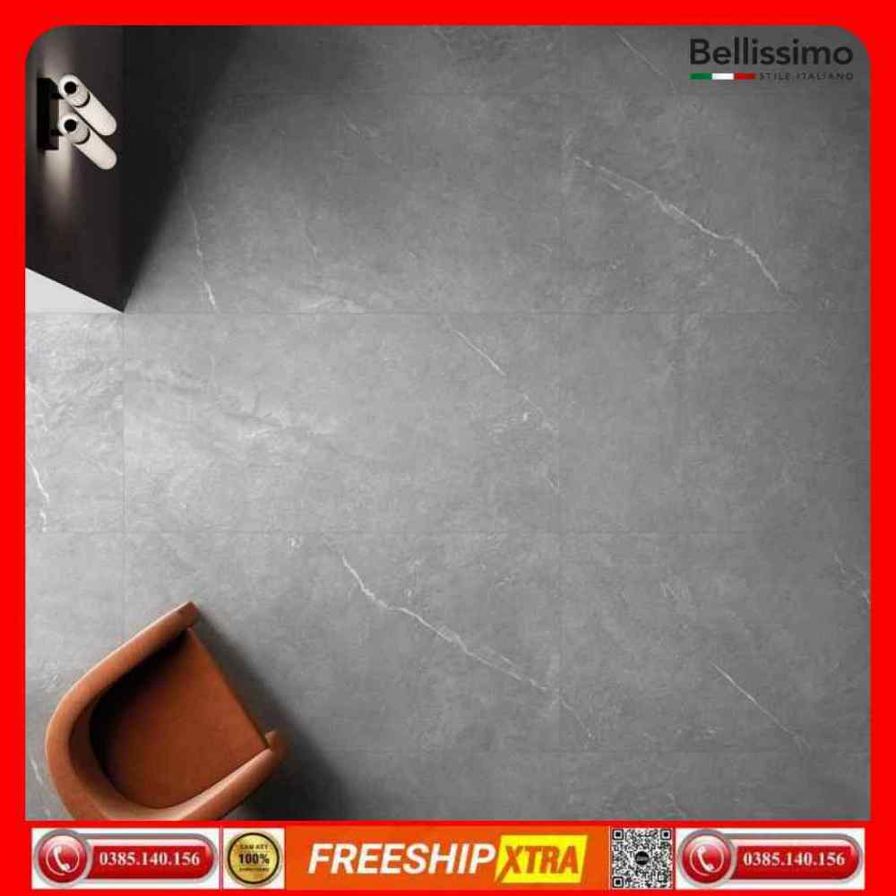 Gạch Italy 75x150 NANOGRESS-NAT157011 màu xám mờ mịn - Ảnh 2