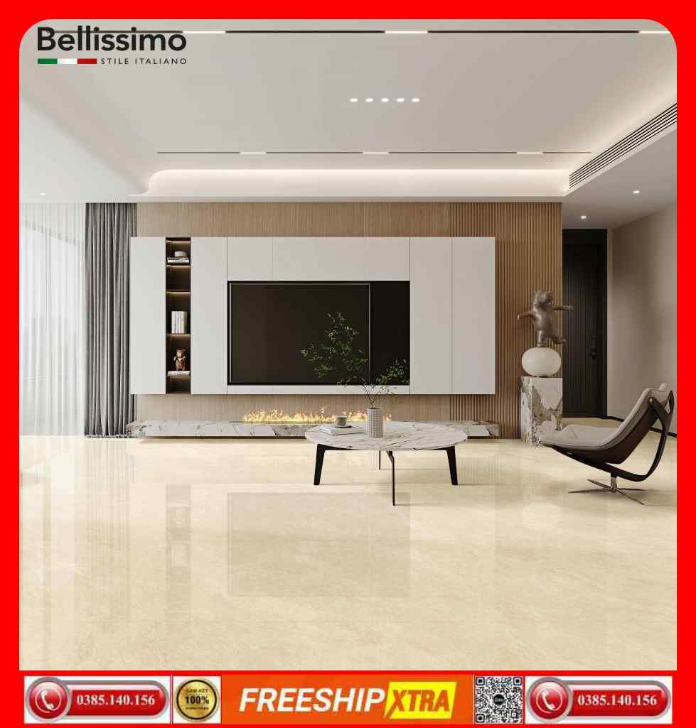 Gạch Italy 75x150 ROMARIO-CR157J778P màu vàng kem