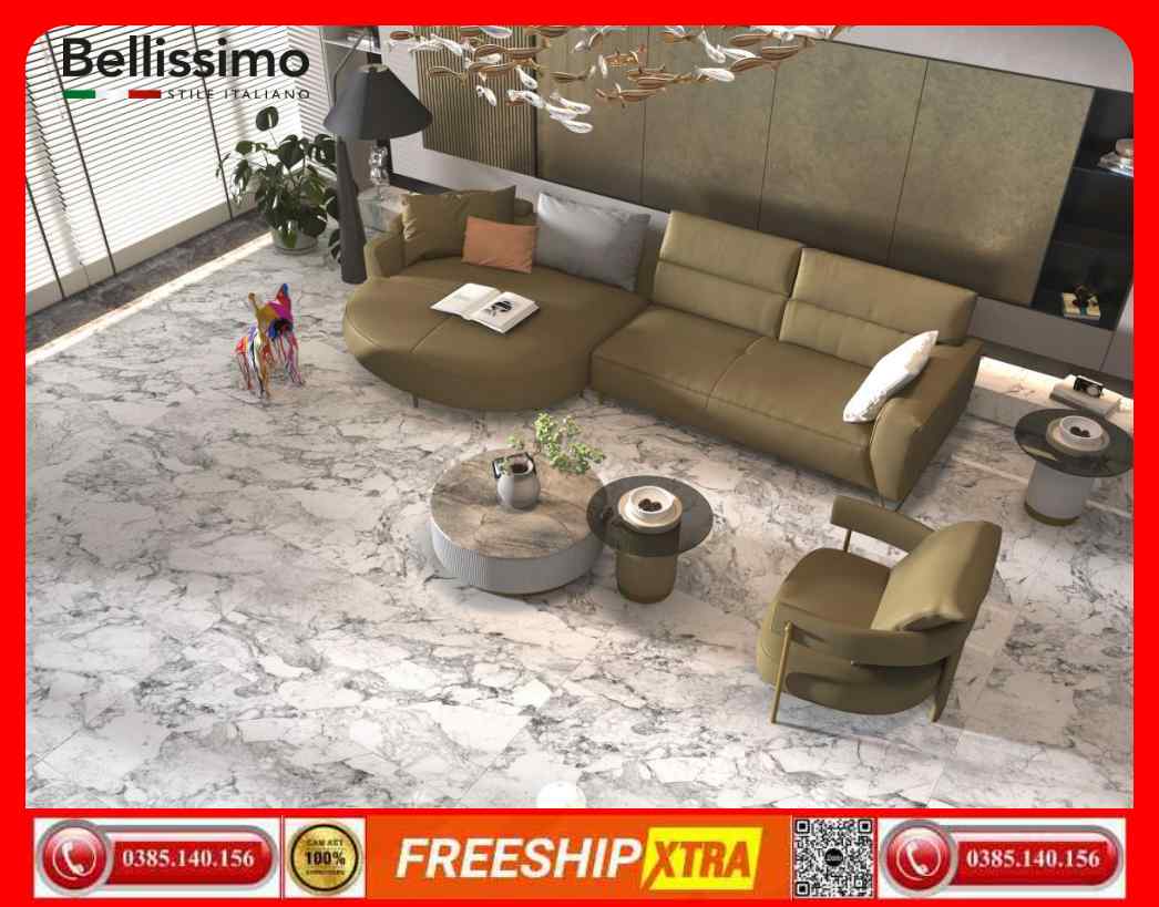 Gạch Italy 80x160 IMPRONTA CALACATTA CERVAIOLE đá marbal trắng vân xám