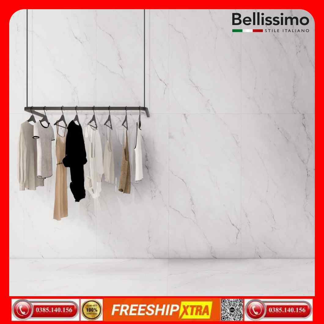 Gạch Italy 90×180 HBI-HB18909 trắng vân xám nhạt mờ mịn