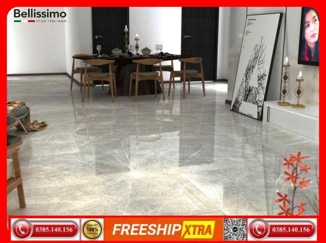 Gạch Italy 90×180 ROMARIO-V189J877P vân đá màu xám