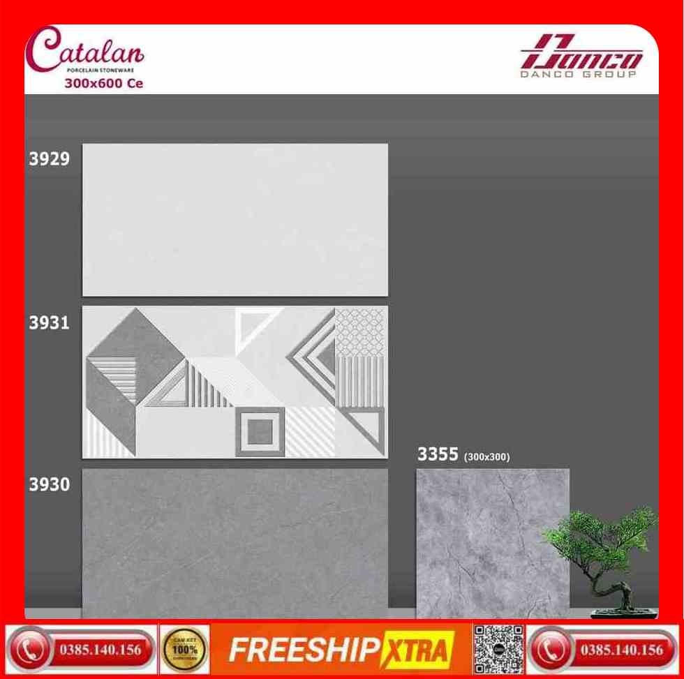 Gạch ốp 30x60 Catalan 3929-3930-3931-3355 màu xám