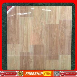 Gạch 60x60 Prime 6638 vân gỗ nâu bóng