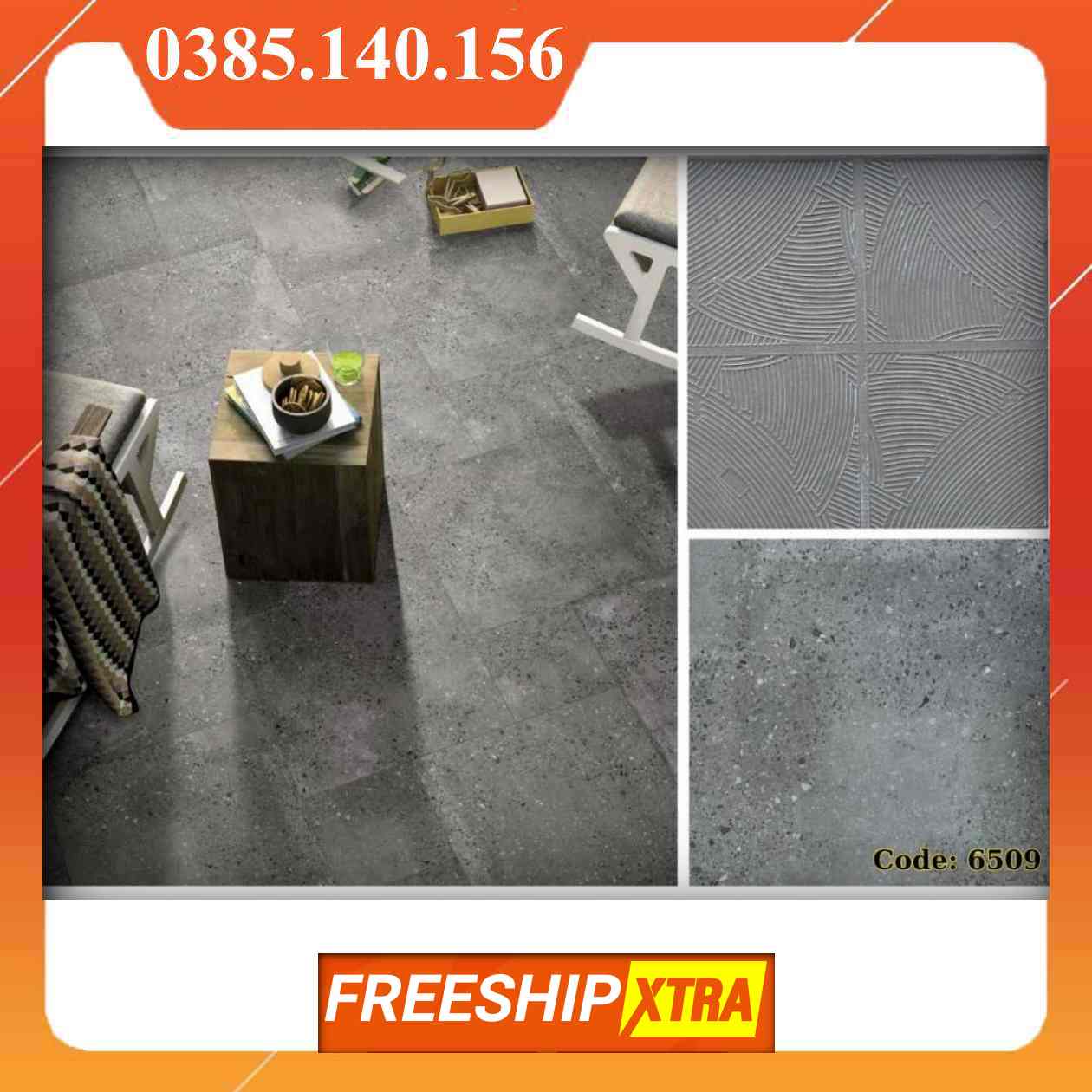 Gạch 60x60 Terrazzo 6509 đá mờ xám bê tông VIN66T17