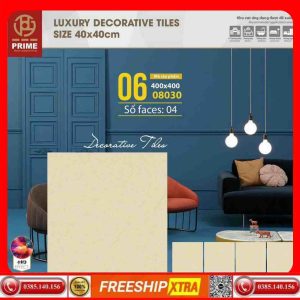 Gạch 40x40 Prime 8030 đá mờ vàng kem
