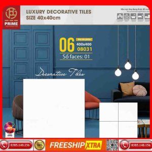 Gạch 40x40 Prime 8031 đá mờ màu trắng