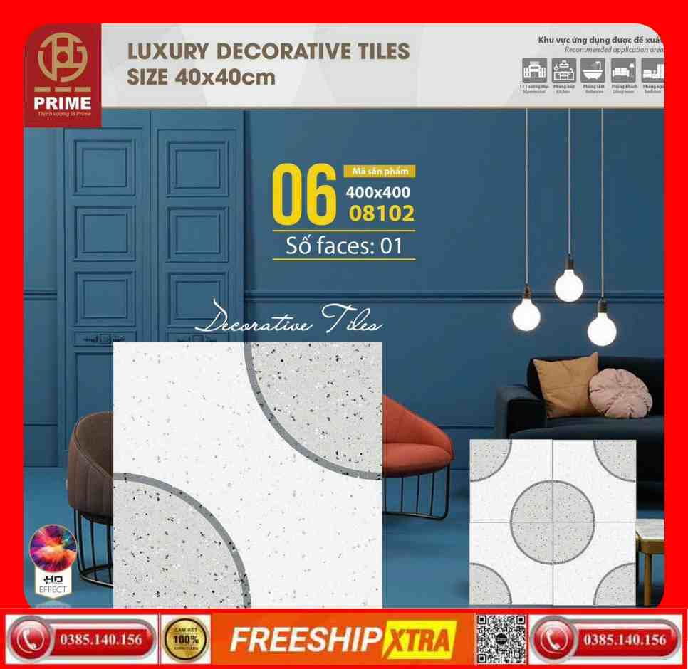 Gạch 40x40 Prime 8012 đá mờ sân vườn