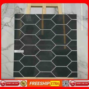 Gạch ốp 30x60 trang trí mosaic VIN 39322 hình mũi tên màu đen