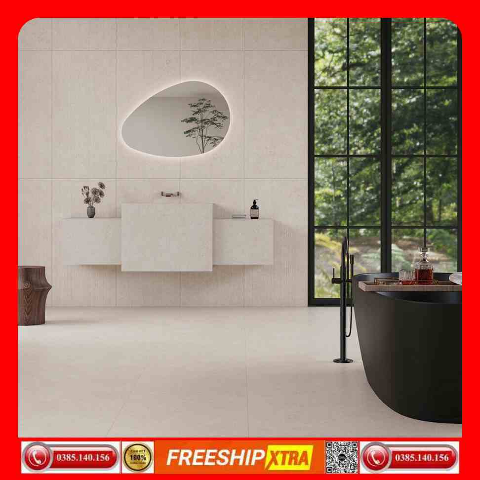 Gạch Italy 60x120 NANOGRESS-NAT12602KS đá mờ mịn màu kem