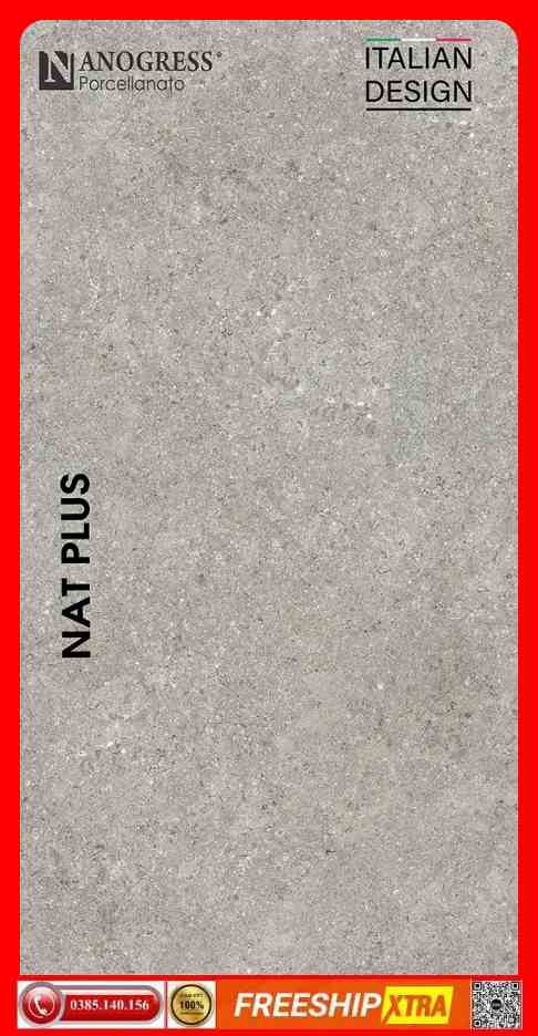 Gạch Italy 60x120 NANOGRESS-NAT12603N đá mờ mịn màu xám - Ảnh 3