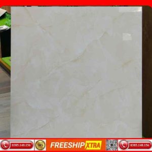 Gạch 60x60 Á Mỹ 0605 đá bóng kình màu vàng nhạt