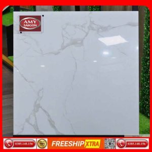 Gạch 60x60 Á Mỹ 0667 màu trắng vân xám calacata