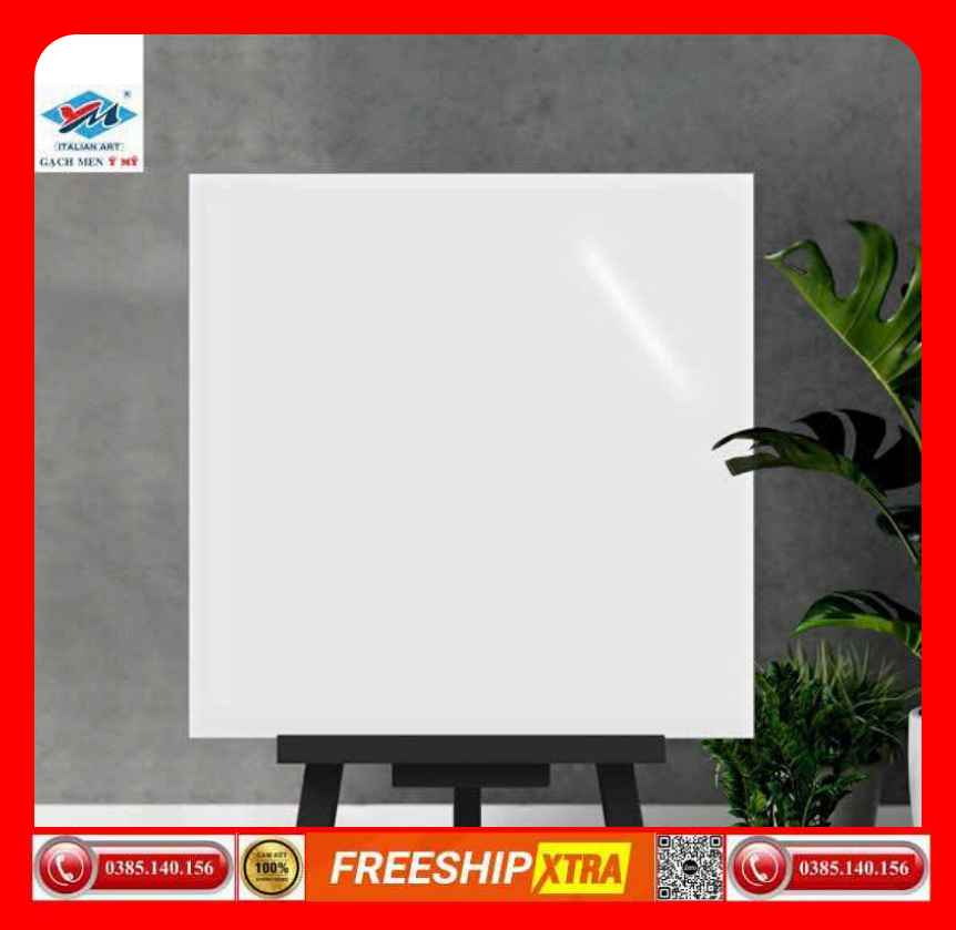 Gạch 60x60 Ý Mỹ Columbuscera-N68000 màu trắng trơn bóng kính
