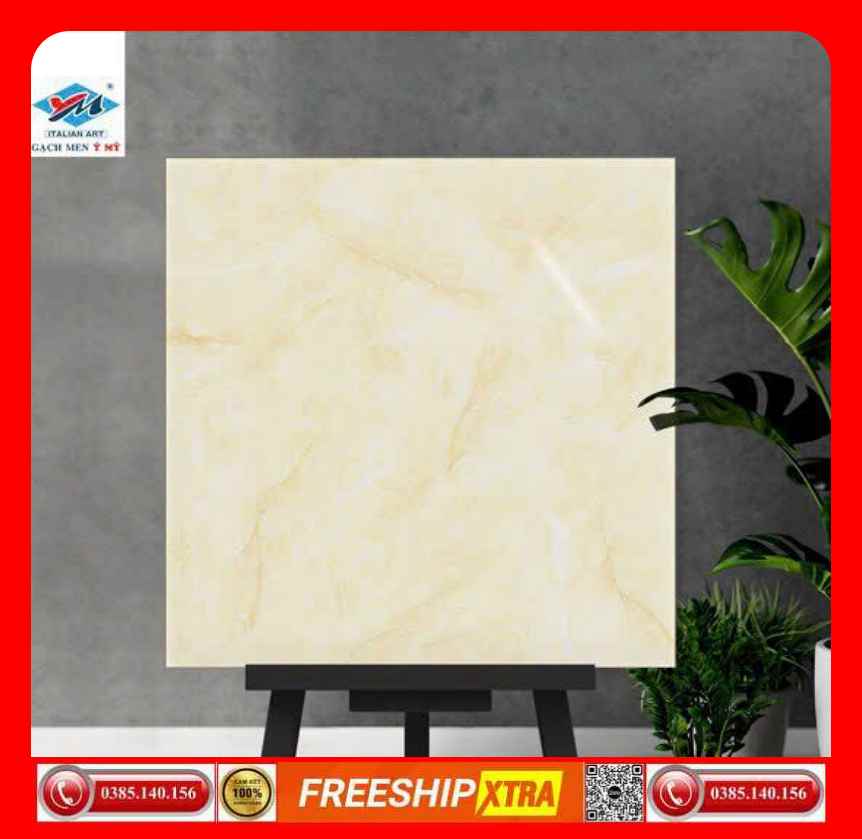 Gạch 60x60 Ý Mỹ Columbuscera-N68050 màu vàng bóng kính