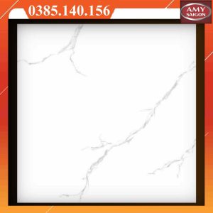 Gạch 60x60 Á Mỹ AHS660001 màu trắng tia chớp xám