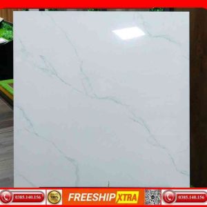 Gạch lát 80x80 Á Mỹ 0805 màu trắng vân xám khói
