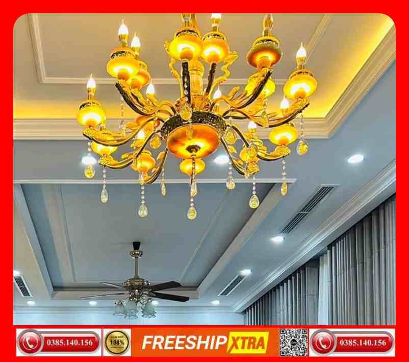 Đèn chùm treo tường nến đồng nguyên chất cao cấp CD-327 - Ảnh 3