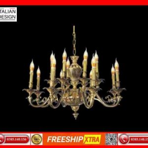 Đèn chùm cổ điển Châu Âu đồng chao đá ngọc trai CD-101