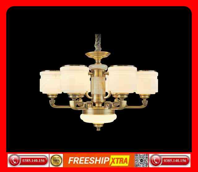 Đèn chùm cao cấp chao đá ngọc trai C-157-158-159 - Ảnh 4