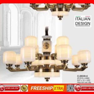 Alternative view of Đèn chùm cao cấp chao đá ngọc trai C-282-283