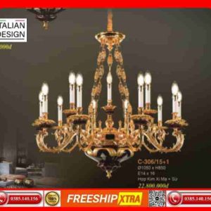 Đèn Chùm nến Châu âu cao cổ điện cấp C-306