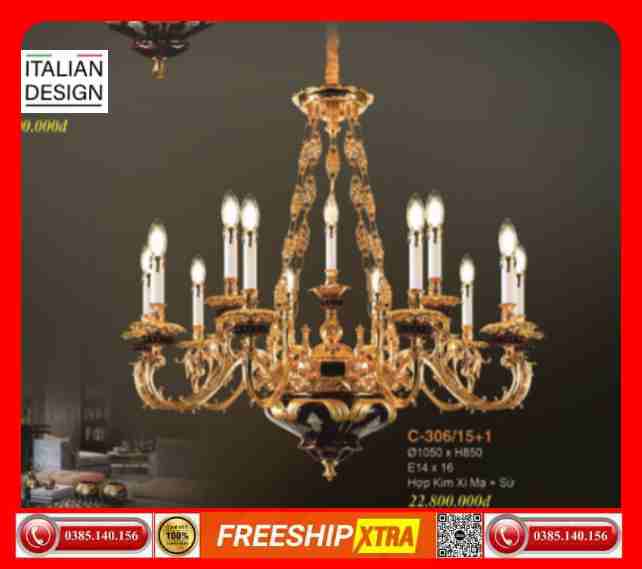 Đèn Chùm nến Châu âu cao cổ điện cấp C-306