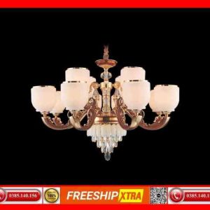 Đèn chùm cao cấp chao đá ngọc trai C-76