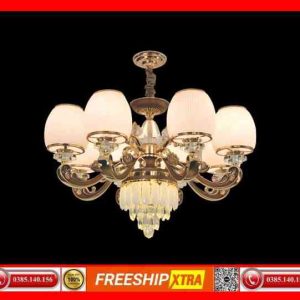 Đèn chùm cao cấp chao đá ngọc trai C-78