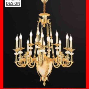 Đèn Chùm đồng nguyên chất mạ vàng cao cấp C-412