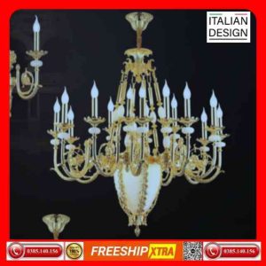 Đèn Chùm đồng nguyên chất mạ vàng cao cấp C-414